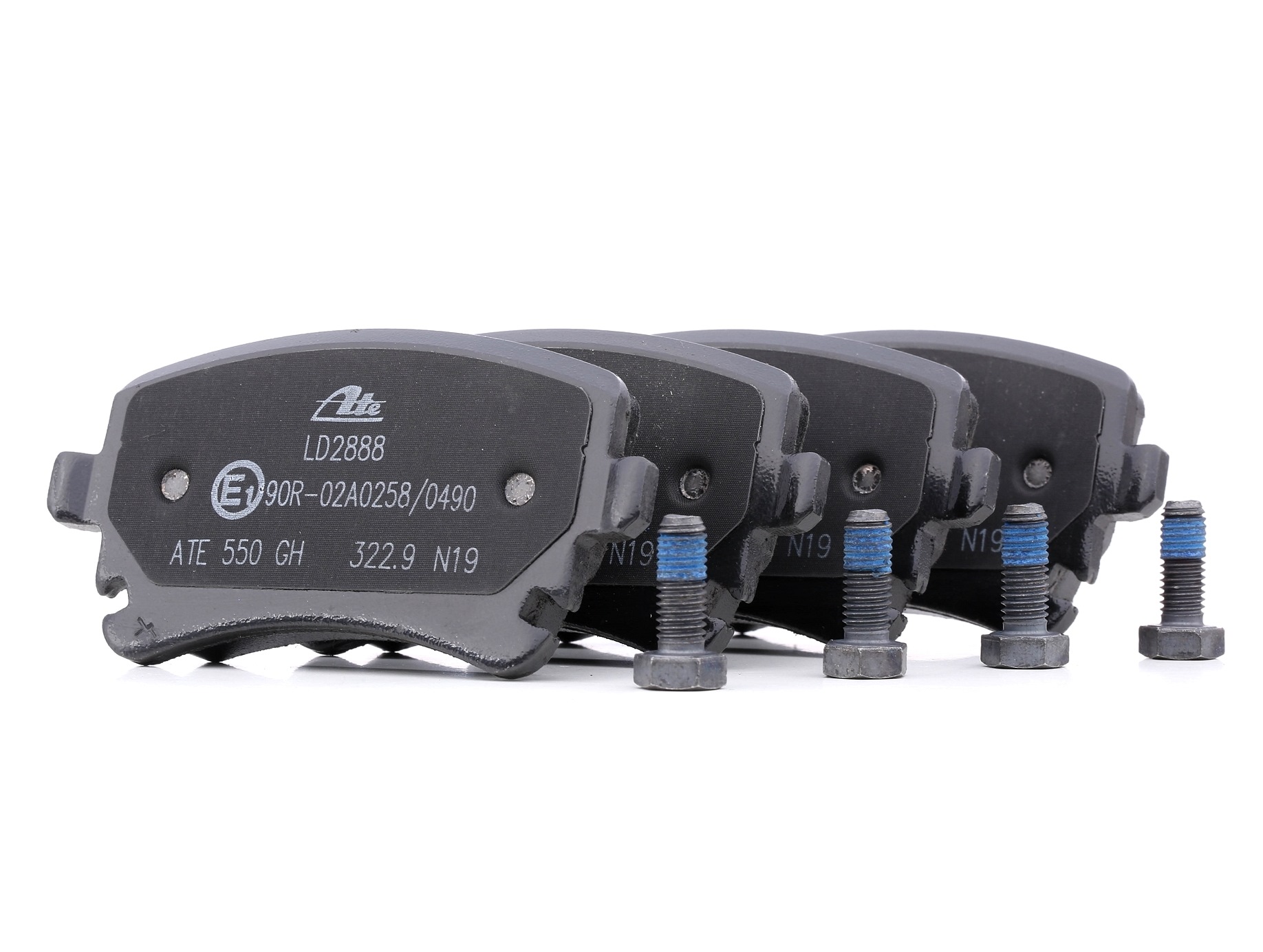ATE 13.0470-2888.2 Brake pad set excl. wear warning contact, with brake caliper screws-image-956405