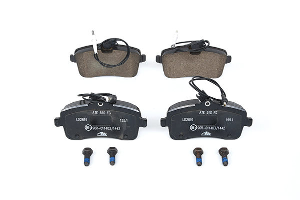 ATE 13.0470-2891.2 Brake pad set incl. wear warning contact, with brake caliper screws-image-956406
