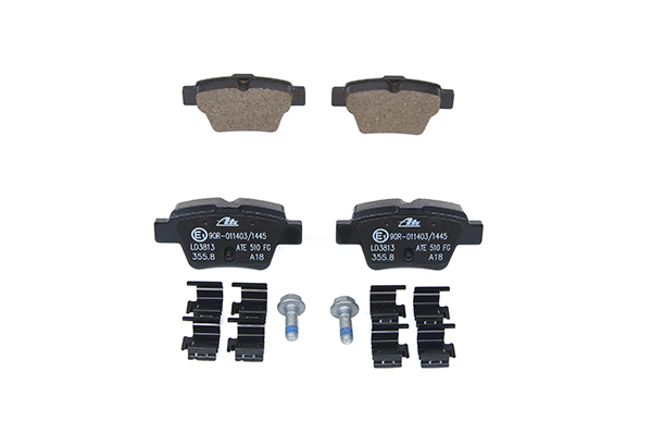 ATE 13.0470-3813.2 Brake pad set excl. wear warning contact, with brake caliper screws, with accessories-image-956415