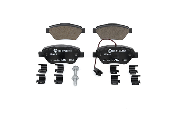 ATE 13.0470-3826.2 Brake pad set incl. wear warning contact, with brake caliper screws, with accessories-image-956416