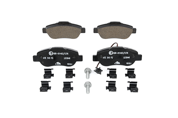 ATE 13.0470-3846.2 Brake pad set incl. wear warning contact, with brake caliper screws, with accessories-image-956422