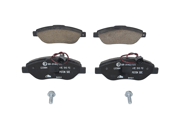 ATE 13.0470-3984.2 Brake pad set incl. wear warning contact, with brake caliper screws-image-956428