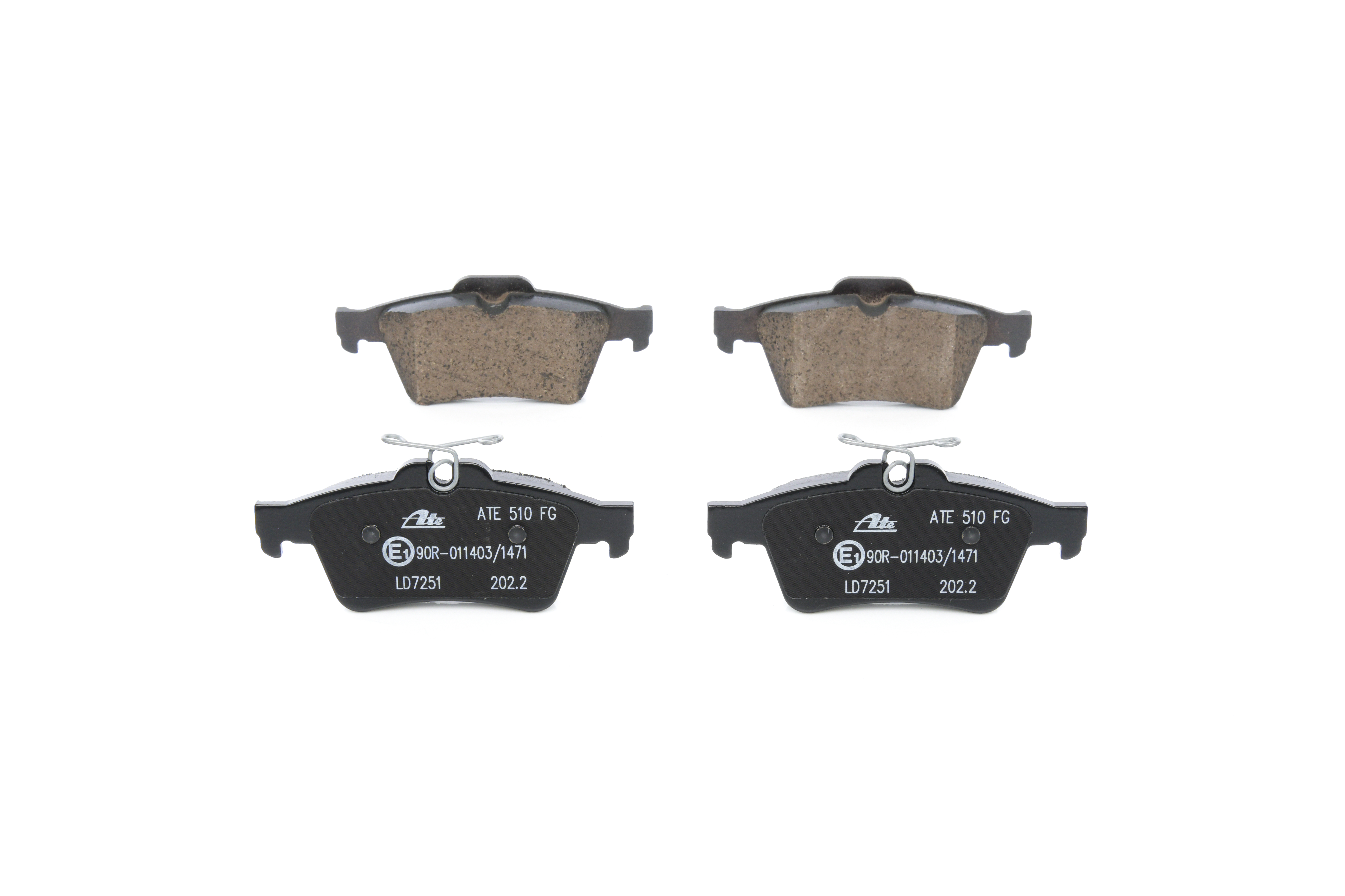 ATE 13.0470-7251.2 Brake pad set excl. wear warning contact-image-956517