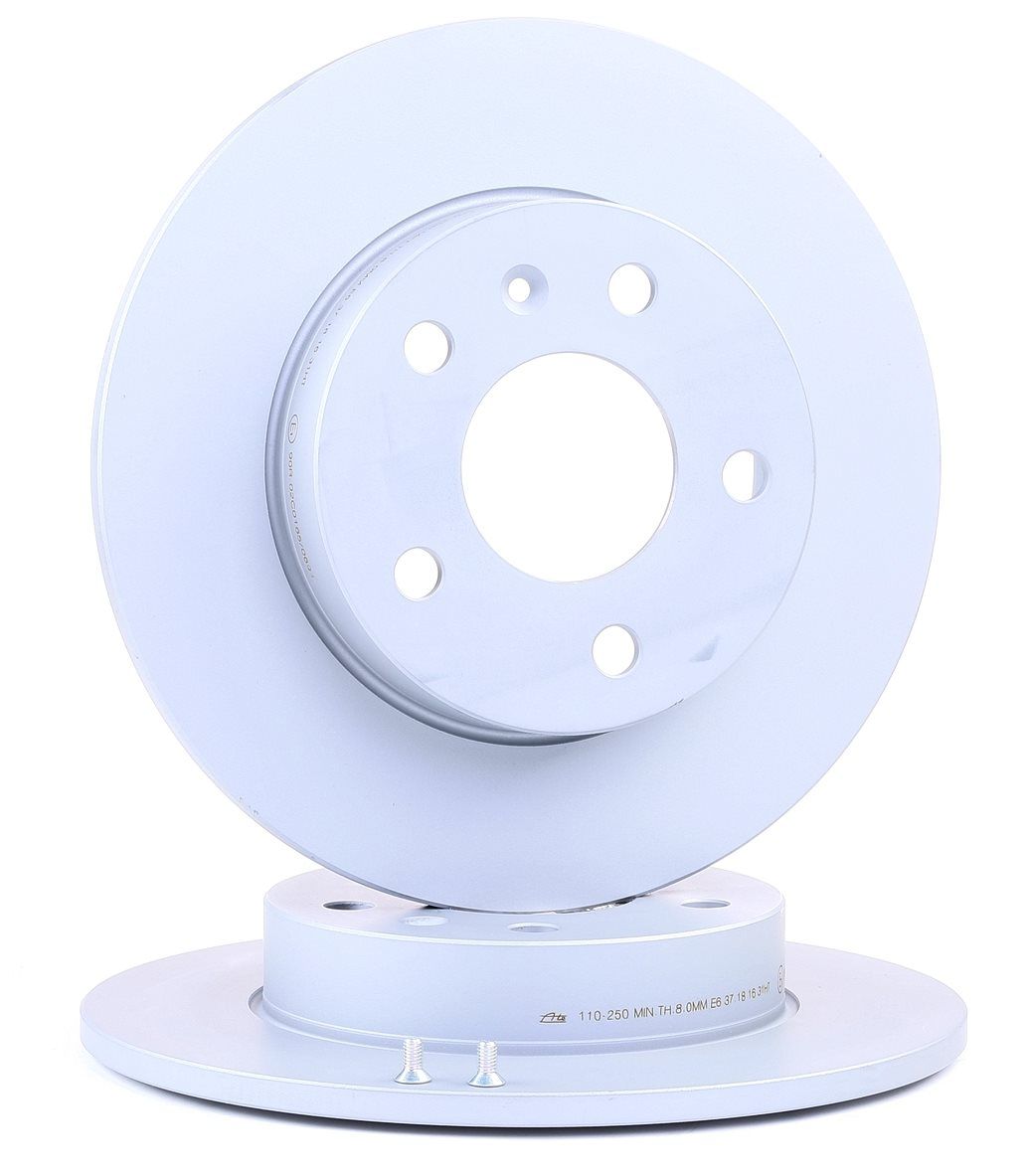 ATE 24.0110-0250.1 Brake disc solid, Coated, with bolts/screws-image-956841