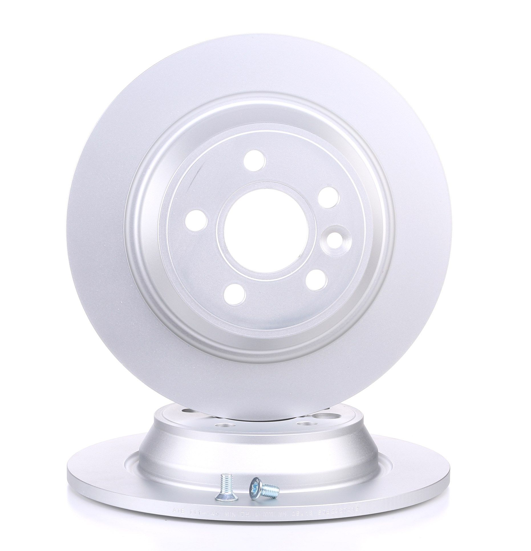 ATE 24.0111-0145.1 Brake disc solid, Coated, with bolts/screws-image-956946