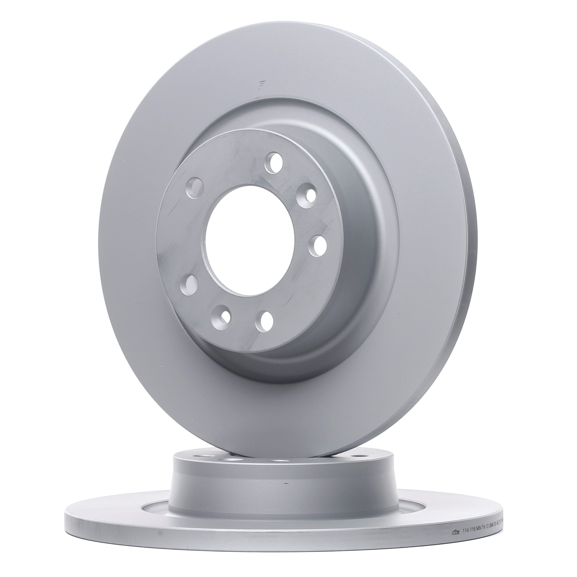 ATE 24.0114-0116.1 Brake disc solid, Coated, with bolts/screws-image-957105