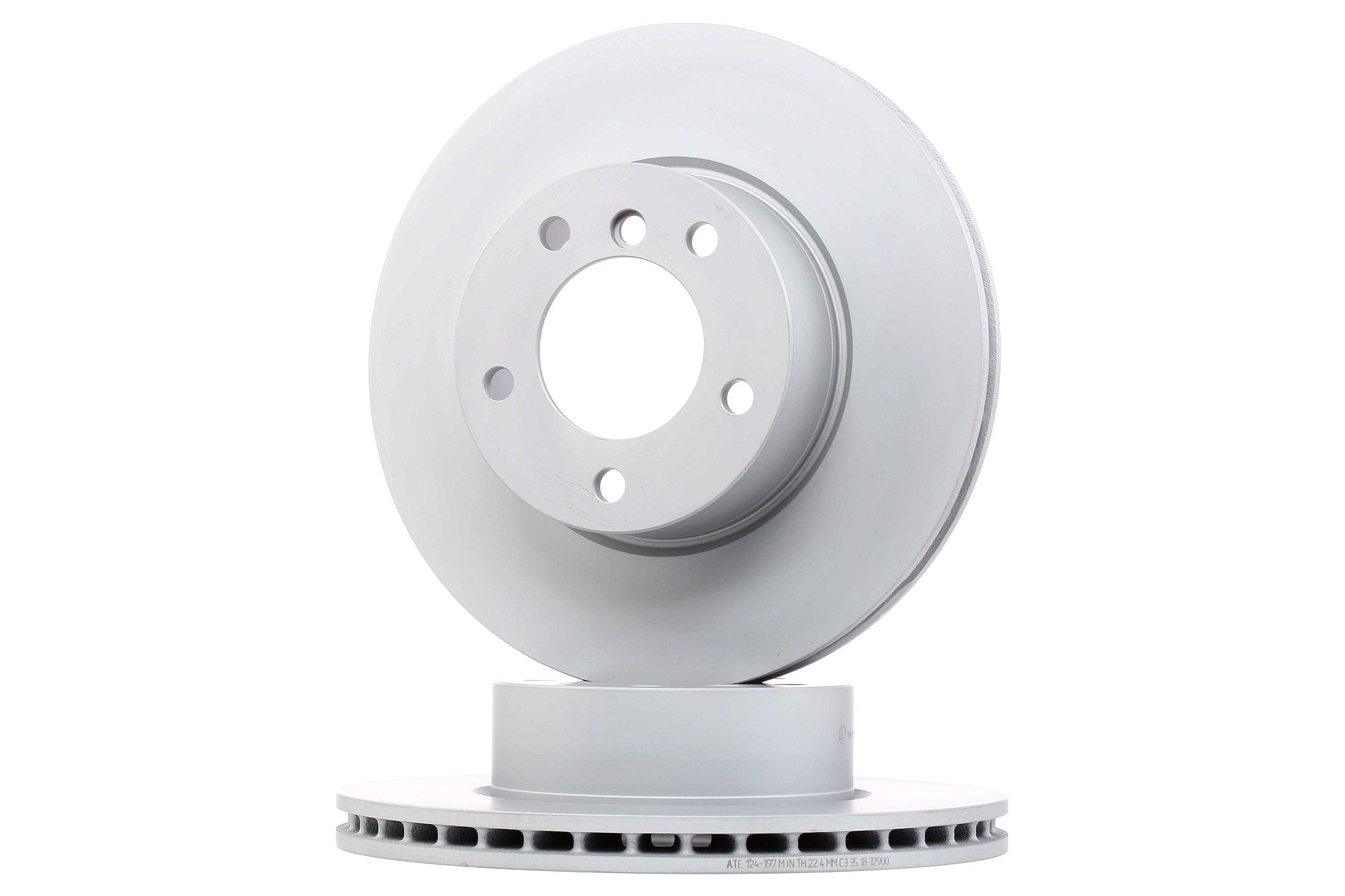 ATE 24.0124-0197.1 Brake disc Vented, Coated, High-carbon, with bolts/screws-image-957548