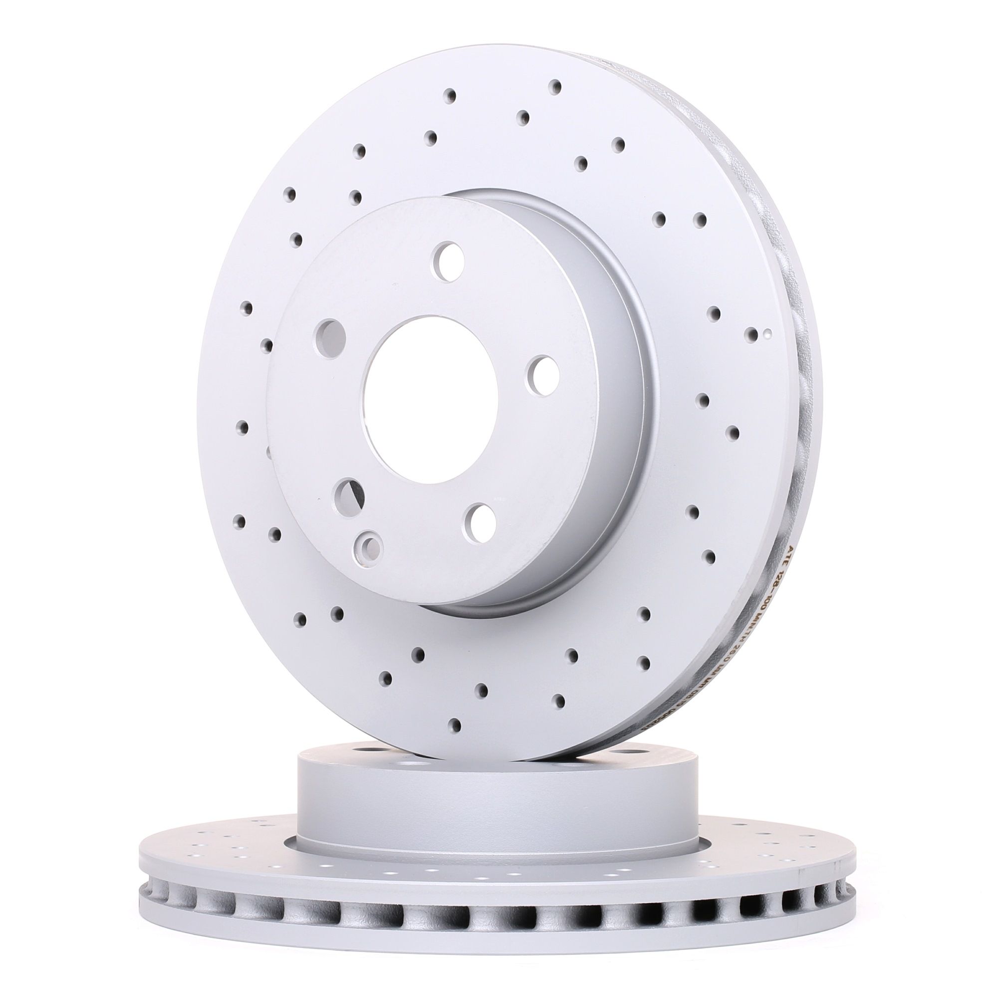 ATE 24.0128-0100.1 Brake disc perforated/vented, Coated, Alloyed/High-carbon, with bolts/screws-image-957705