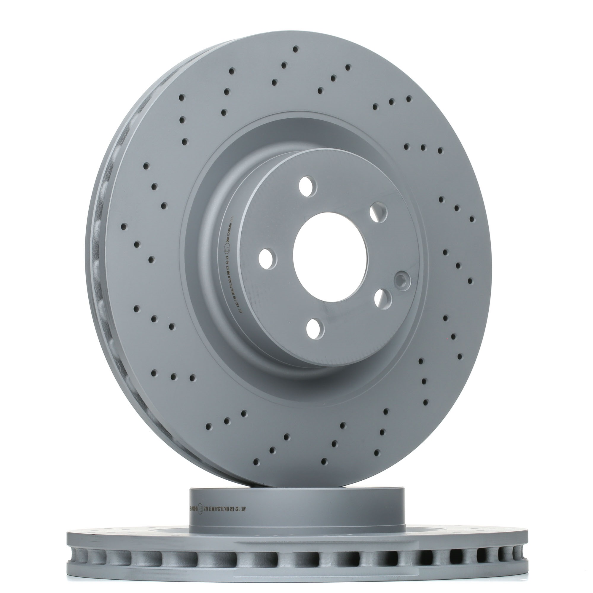 ATE 24.0132-0138.1 Brake disc perforated/vented, Coated, Alloyed/High-carbon, with bolts/screws-image-957894