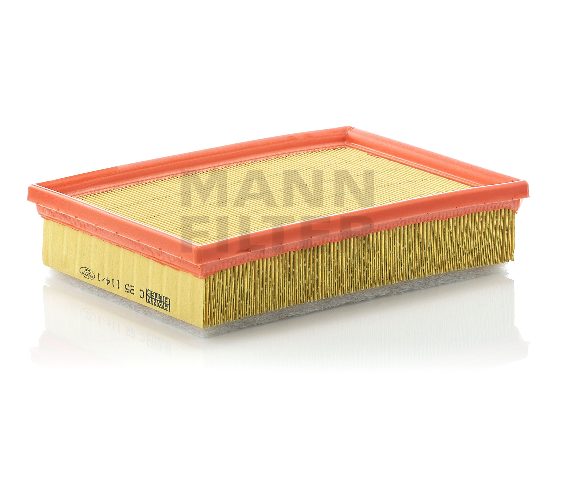 Side view of MANN-FILTER C 25 114/1 Air filter Filter Insert, for dusty operating conditions