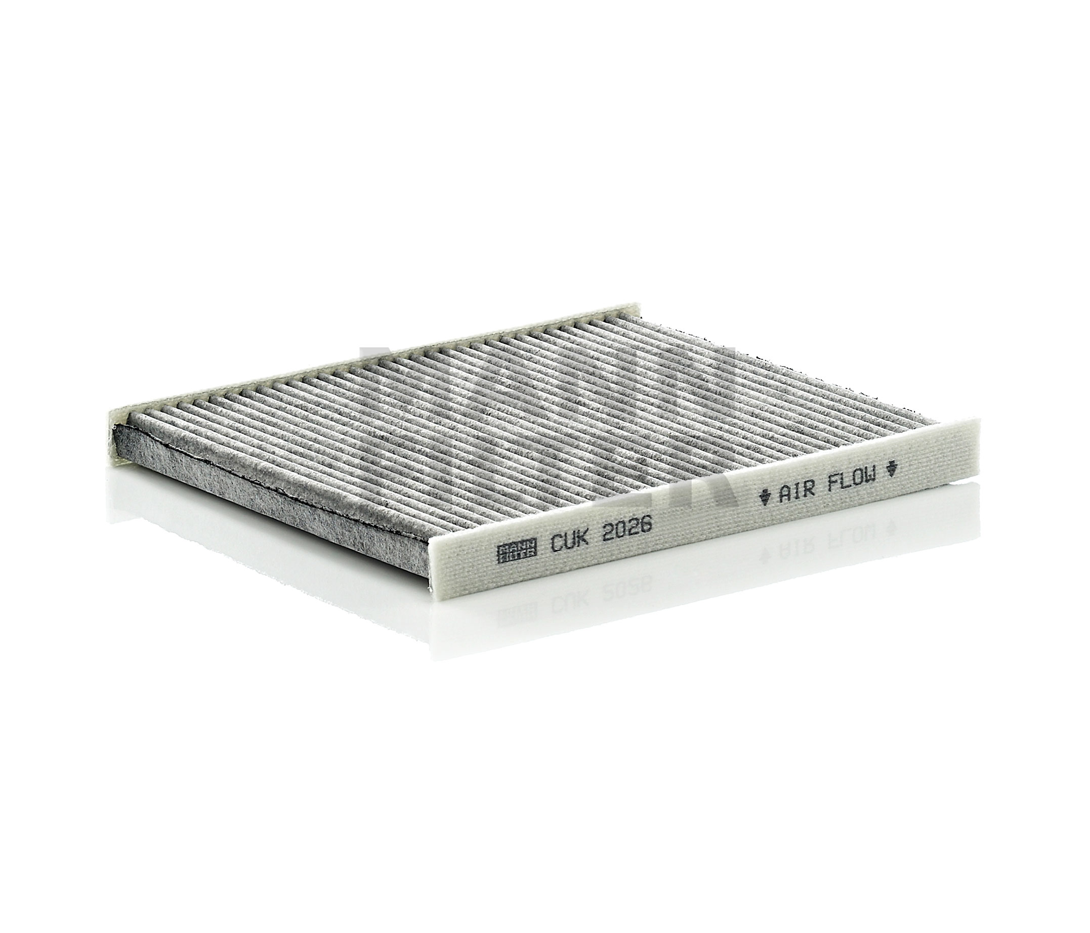 Side view of MANN-FILTER CUK 2026 Pollen filter Activated Carbon Filter