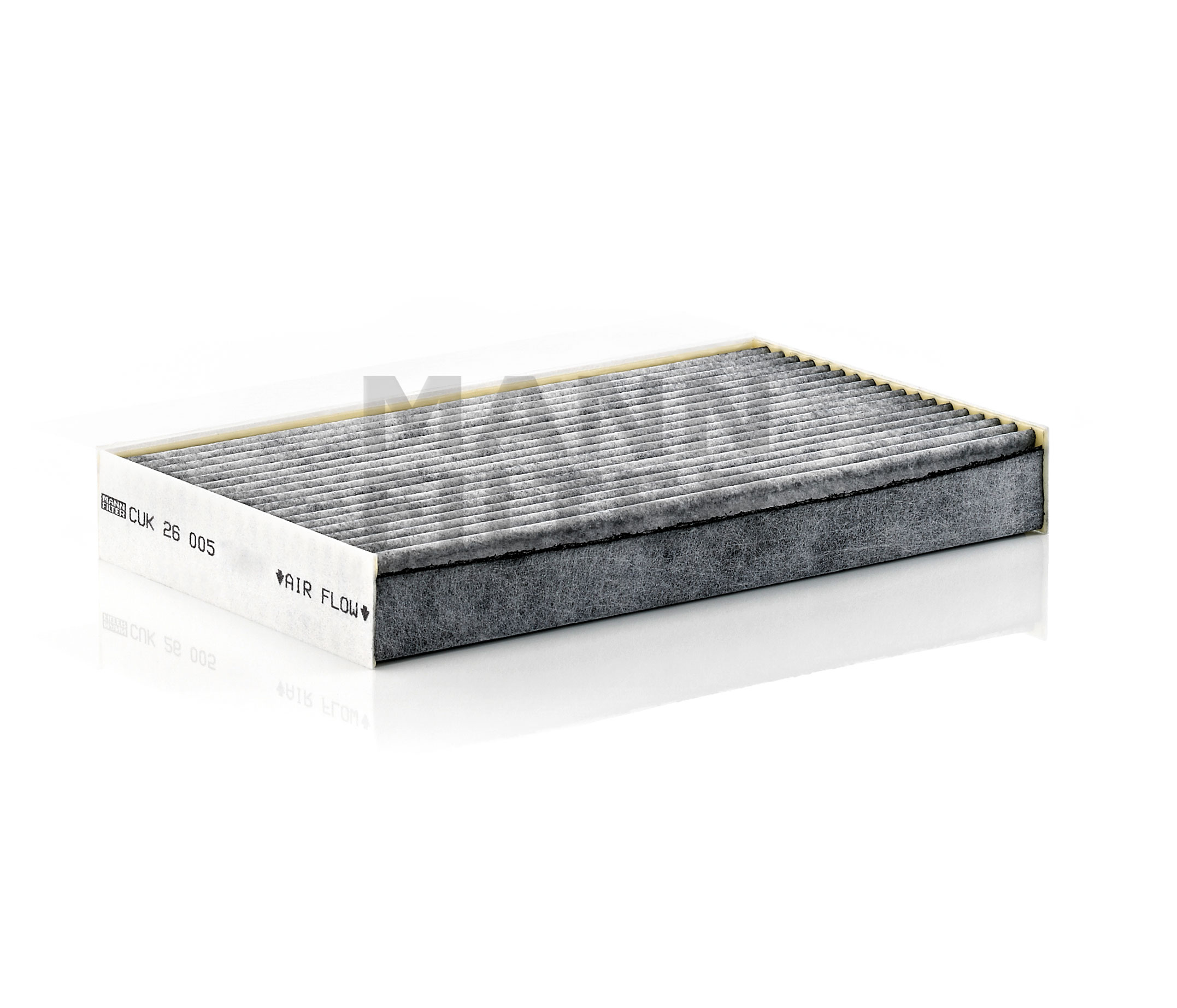 Side view of MANN-FILTER CUK 26 005 Pollen filter Activated Carbon Filter