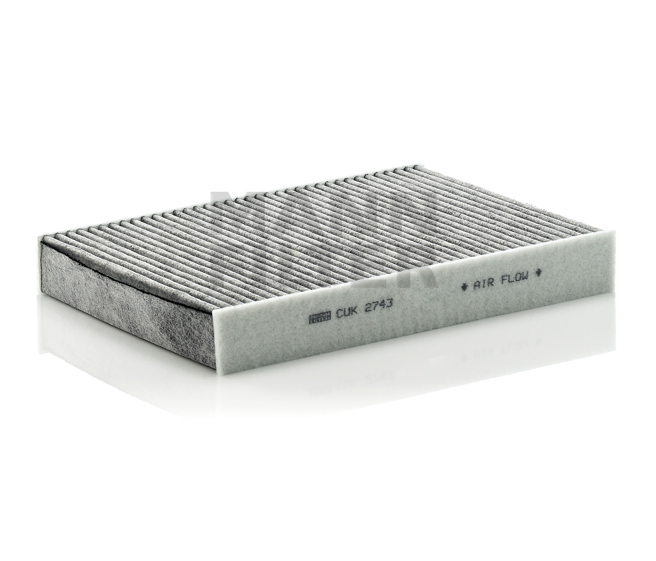 Side view of MANN-FILTER CUK 2743 Pollen filter Activated Carbon Filter