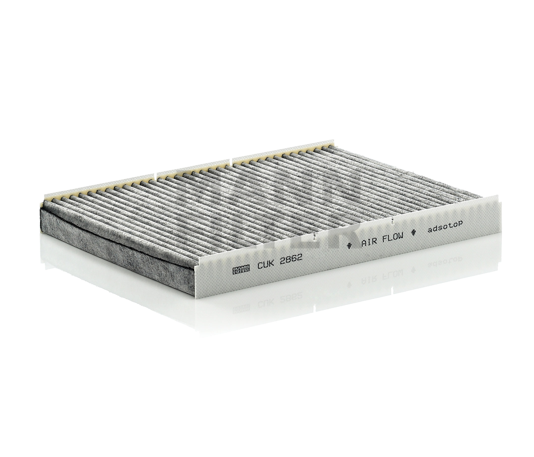 Side view of MANN-FILTER CUK 2862 Pollen filter Activated Carbon Filter