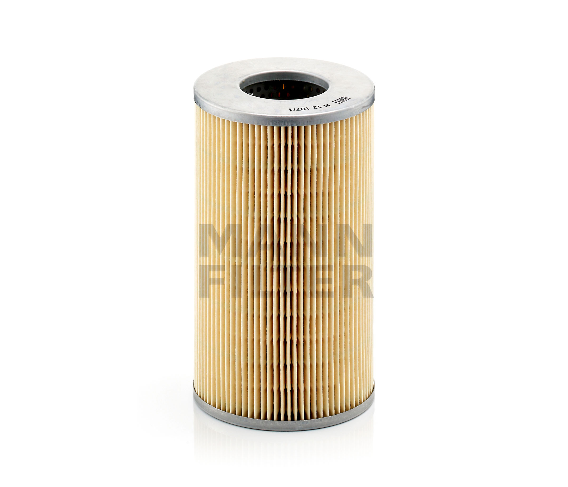 Side view of MANN-FILTER H 12 107/1 Oil filter Filter Insert