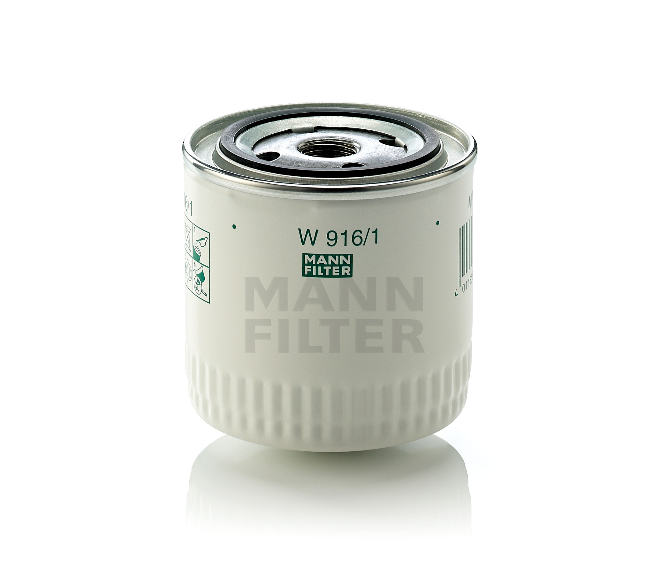 Side view of MANN-FILTER W 916/1 Oil filter Spin-on Filter, with one anti-return valve