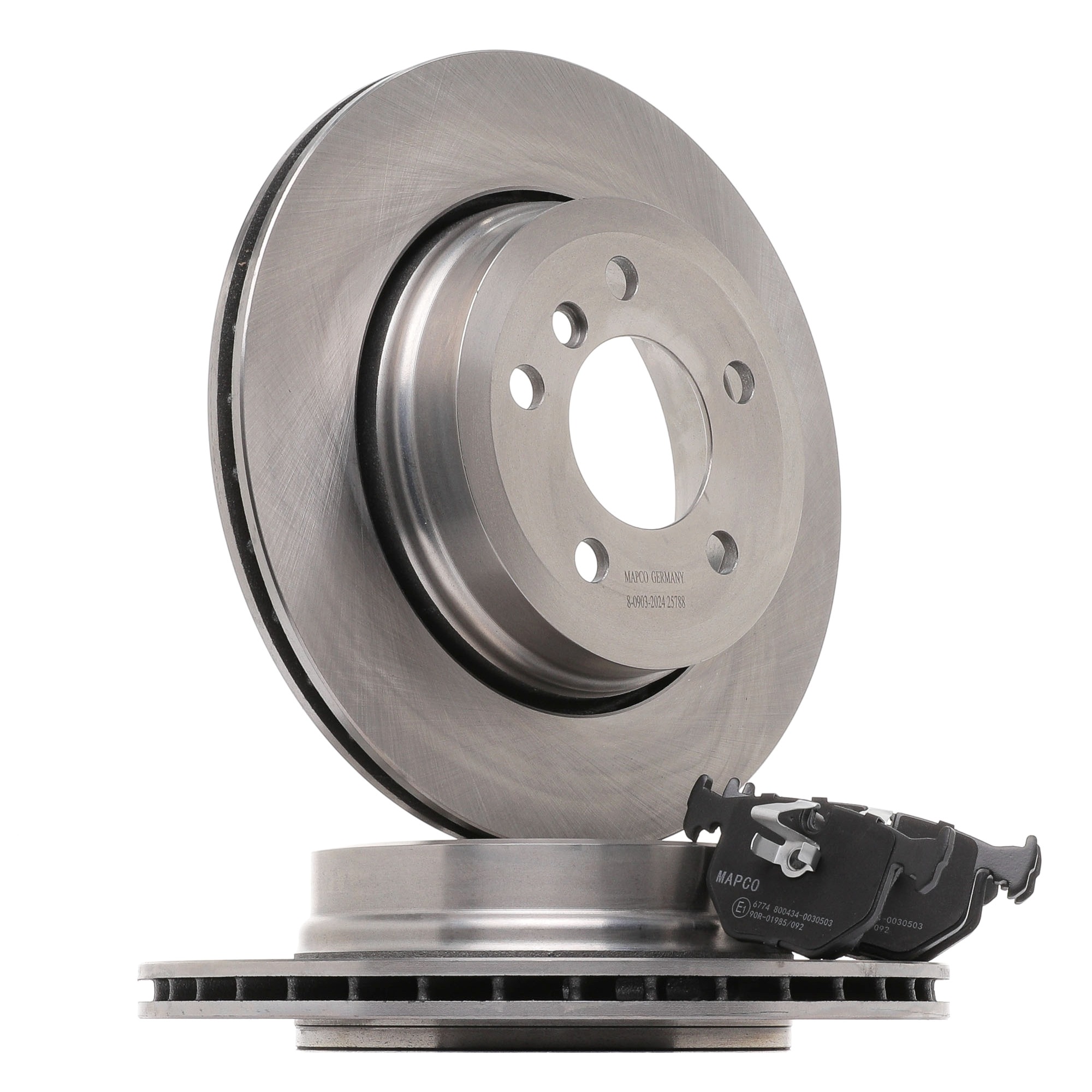 MAPCO 47788 Brake disc and pads set Rear Axle, Vented, incl. wear warning contact, with anti-squeak plate-image-9791484