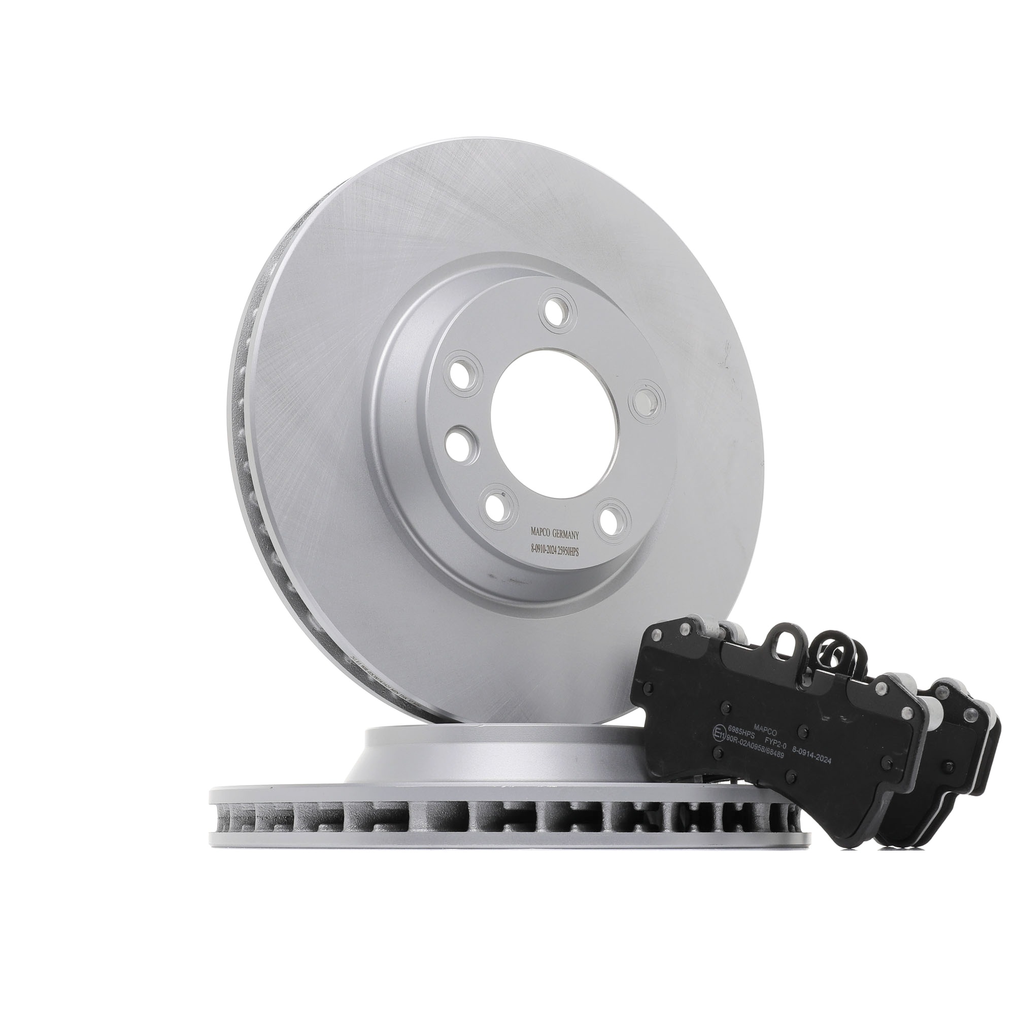 MAPCO 47980HPS Brake disc and pads set Front Axle, Vented, prepared for wear warning indicator, with anti-squeak plate-image-9792332