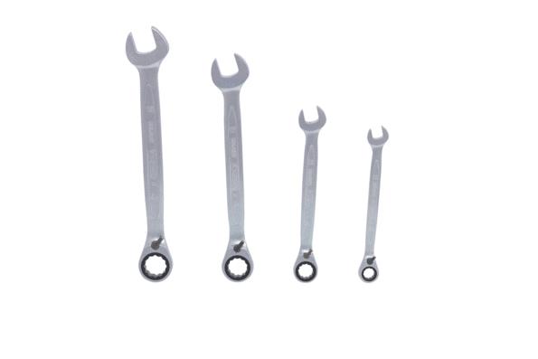 KS TOOLS 503.4604 Zestaw kluczy oczkowo-płaskich z grzechotkami