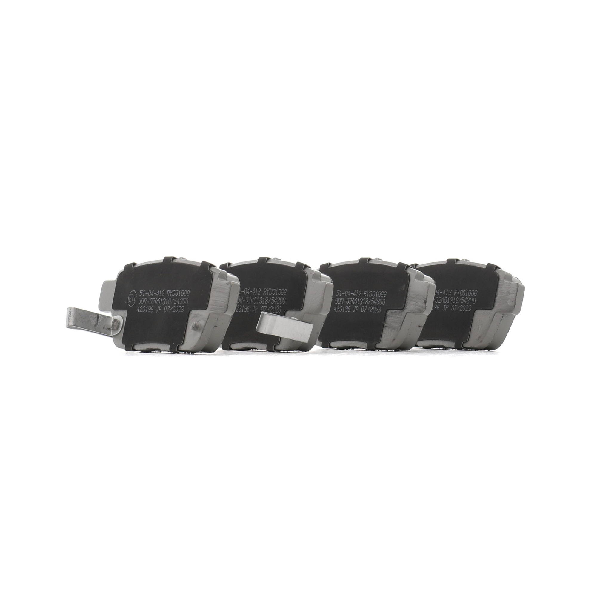 Side view of ASHIKA 51-04-412 Brake pad set Rear Axle