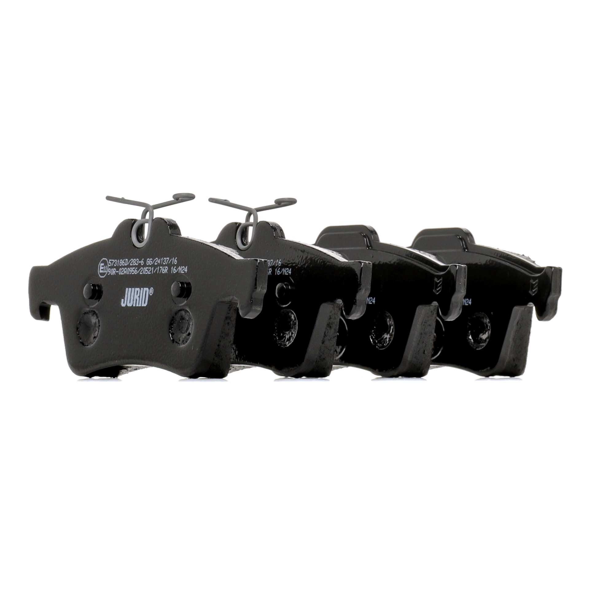 JURID 573186D Brake pad set not prepared for wear warning indicator, with spring-image-9951466